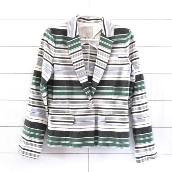 Joie Jackets & Blazers - Joie White Blue Stripe Rossmore Blazer
